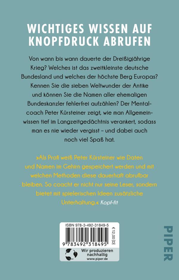 Rückansicht des Buches „Allgemeinwissen für immer merken“
