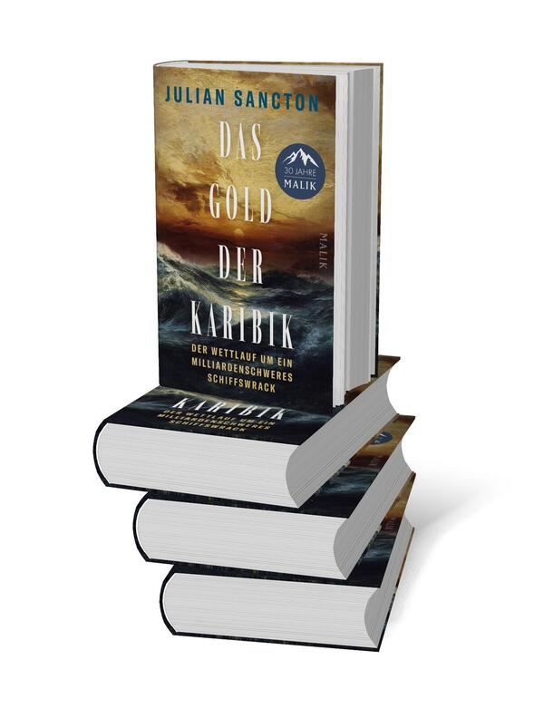 Bücherstapel des Buches „Das Gold der Karibik“