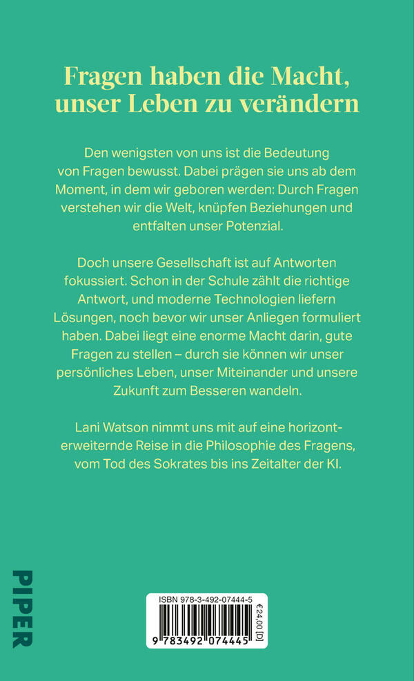 Rückansicht des Buches „Fragen“