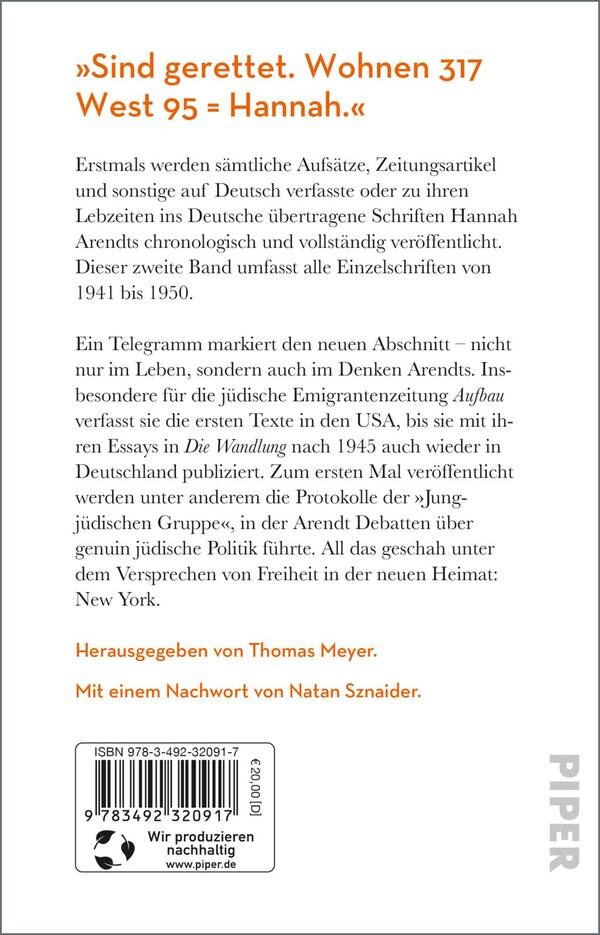Rückansicht des Buches „Vorträge und Aufsätze 1941–1950“ 