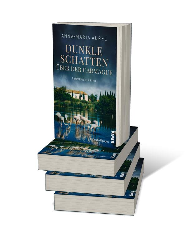 Bücherstapel des Buches „Dunkle Schatten über der Camargue“