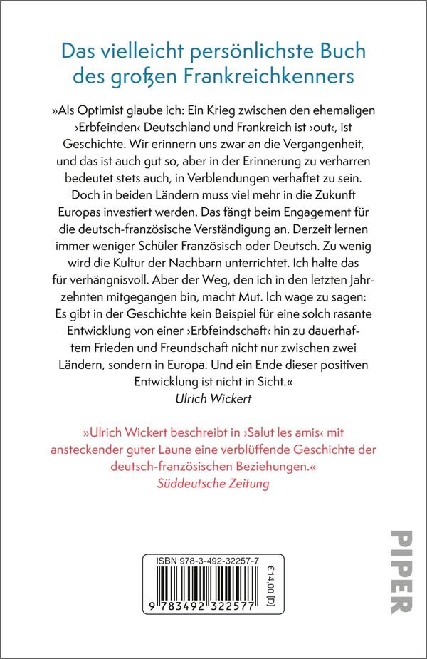 Rückansicht des Buches „Salut les amis“