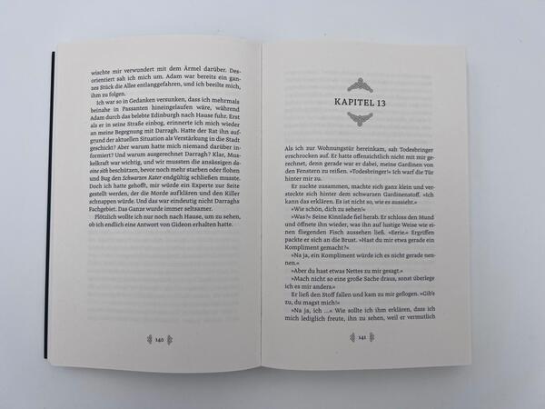 Innenansicht des Buches „Die Todesbotin“