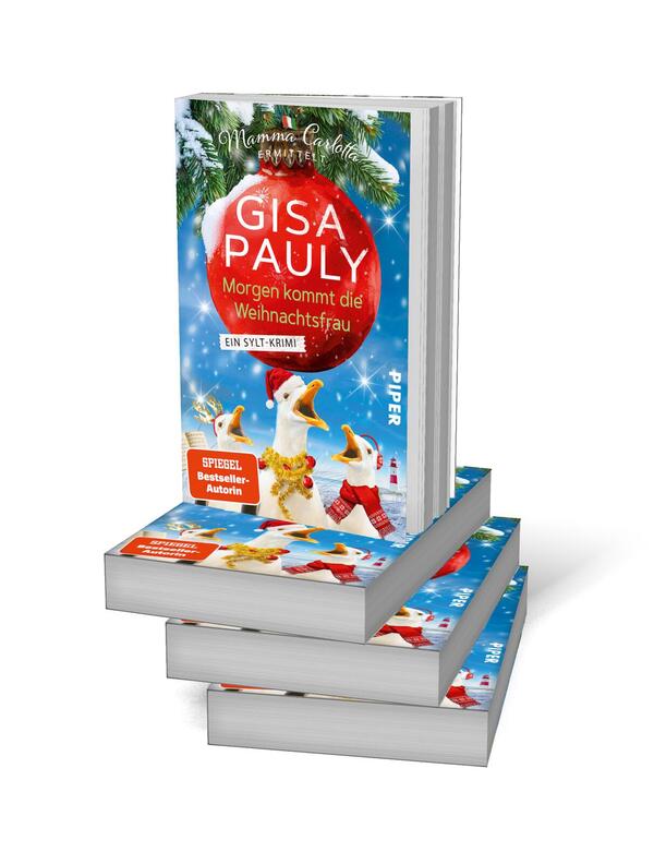 Bücherstapel des Buches „Morgen kommt die Weihnachtsfrau“