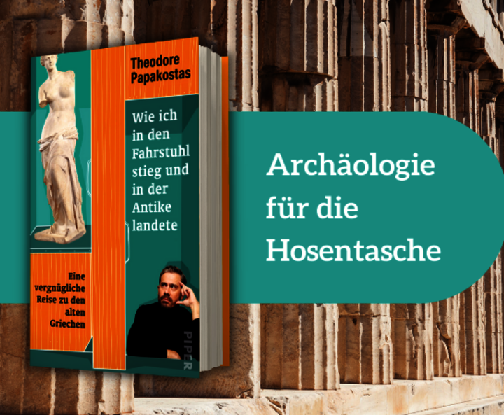 Theodore Papakostas' „Wie ich in den Fahrstuhl stieg und in der Antike landete“