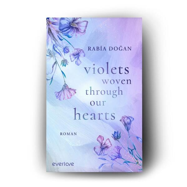 Außenansicht des Buches „Violets woven through our Hearts“