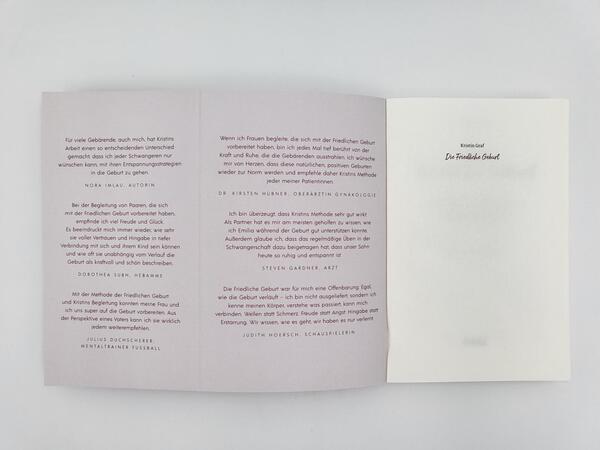 Innenansicht des Buches „Die Friedliche Geburt“