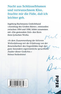 Rückansicht des Buches „Anrufung des Großen Bären“