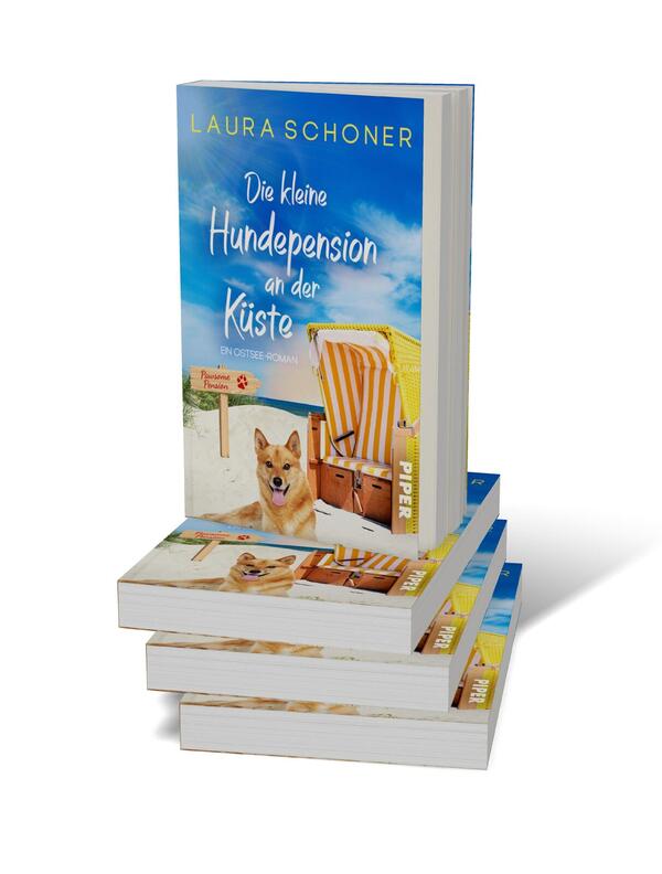 Bücherstapel des Buches „Pawsome Pension – Die kleine Hundepension an der Küste“