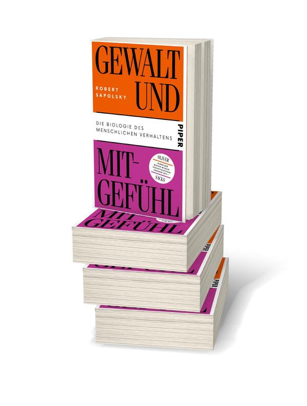 Bücherstapel des Buches „Gewalt und Mitgefühl“