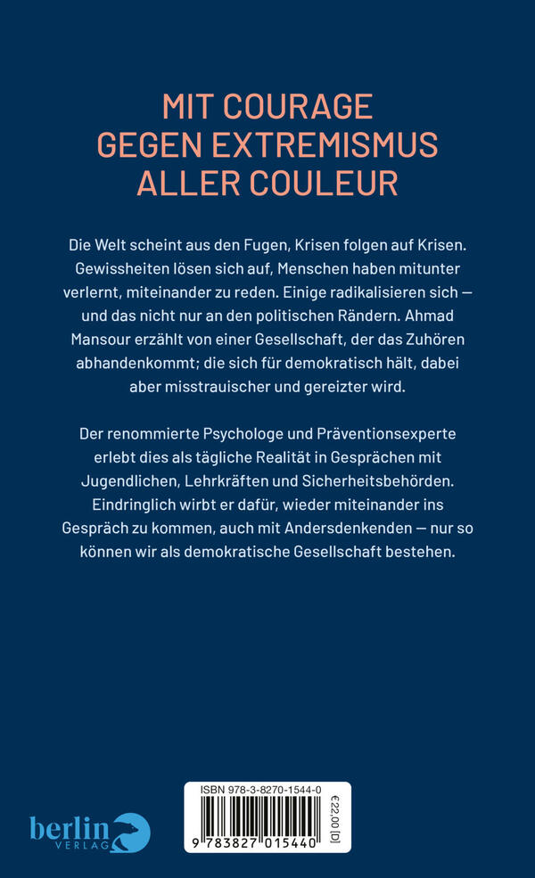 Rückansicht des Buches „Haltung ohne Hass“