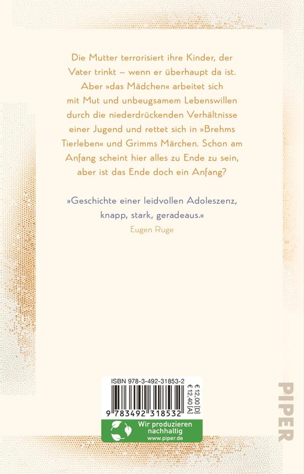 Rückansicht des Buches „Das Mädchen“