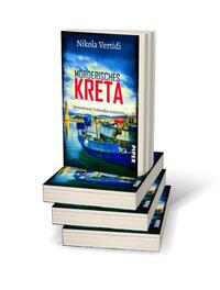 Bücherstapel des Buches „Mörderisches Kreta“