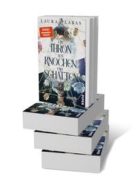 Bücherstapel des Buches „Ein Thron aus Knochen und Schatten“