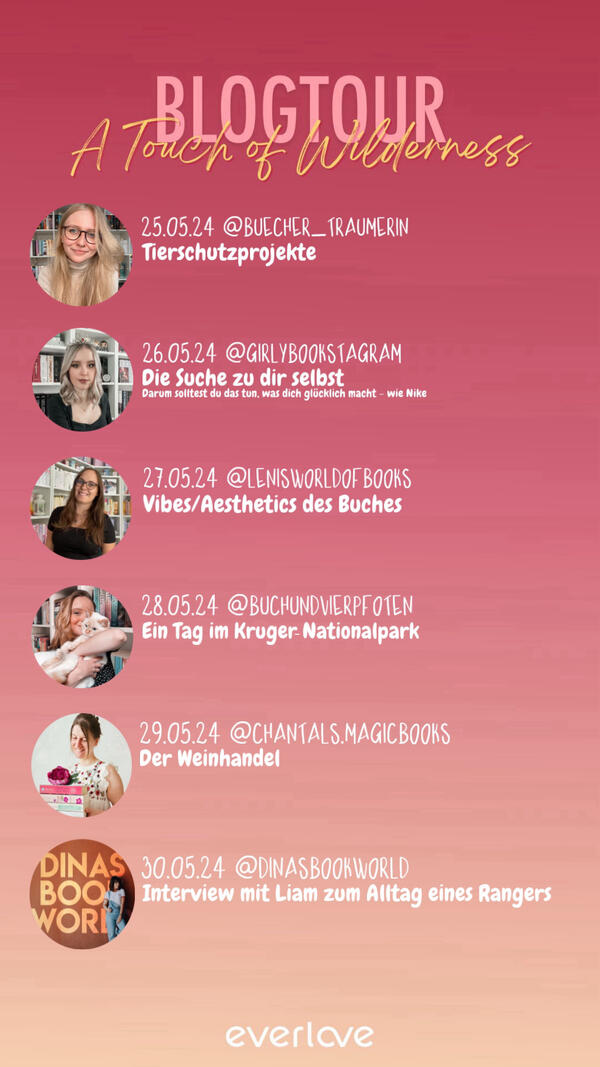 Blogtour zu „A Touch of Wilderness“ – Ablauf