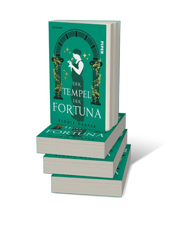 Bücherstapel des Buches „Der Tempel der Fortuna“