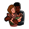 Illustration von Eltern mit ihrem Baby auf dem Arm