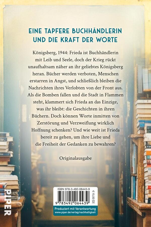 Rückansicht des Buches „Die Buchhändlerin von Königsberg“ 