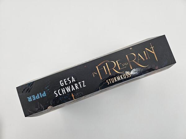 Außenansicht des Buches „In Fire and Rain – Sturmkuss“