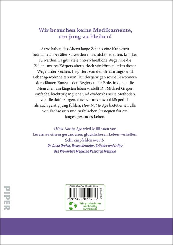 Rückansicht des Buches „How Not to Age“ 