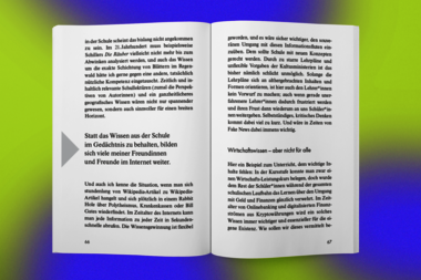 Aufgeschlagenes Politik-Sachbuch