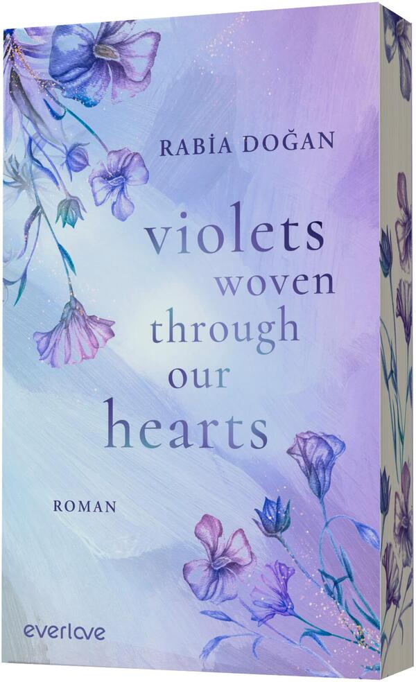 Außenansicht des Buches „Violets woven through our Hearts“
