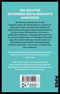 Rückansicht des Buches „Die Klimaschmutzlobby“