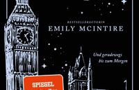 Das Buchcover zeigt eine stilisierte Darstellung des Big Ben und einer Brücke, umgeben von einer abendlichen Szenerie mit einem großen Mond. Die Farben sind überwiegend schwarz und weiß, wobei der Mond in einem sanften Grauton hervorsticht. Der Titel „HOOKED“ ist in großen, auffälligen Buchstaben oben platziert, gefolgt vom Namen der Autorin „EMILY MCINTIRE“ darunter. In der unteren rechten Ecke befindet sich ein rotes Siegel mit dem Text „SPIEGEL Bestseller“. Der Gesamteindruck vermittelt eine mysteriöse und fesselnde Atmosphäre.