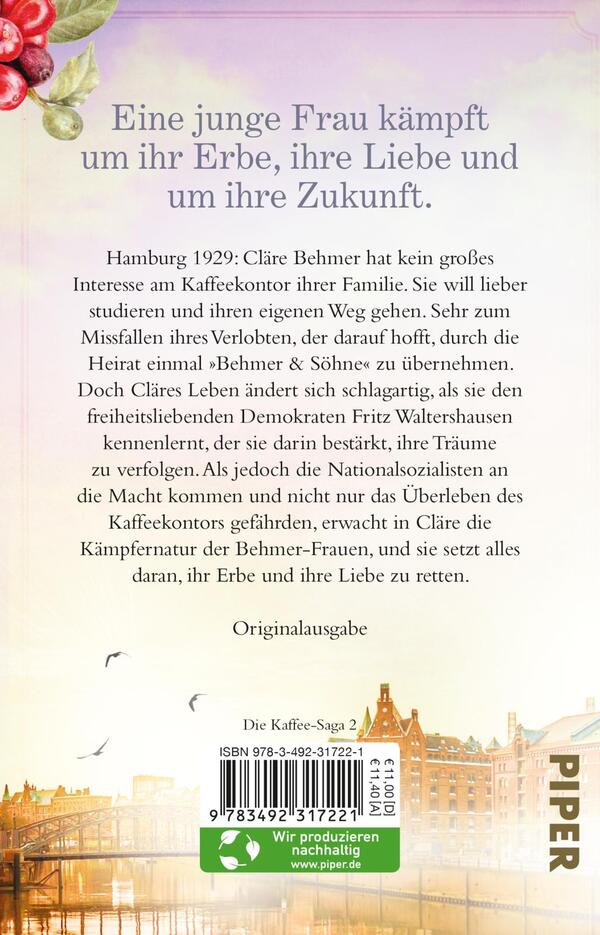 Rückansicht des Buches „Töchter der Speicherstadt – Der Geschmack von Freiheit“