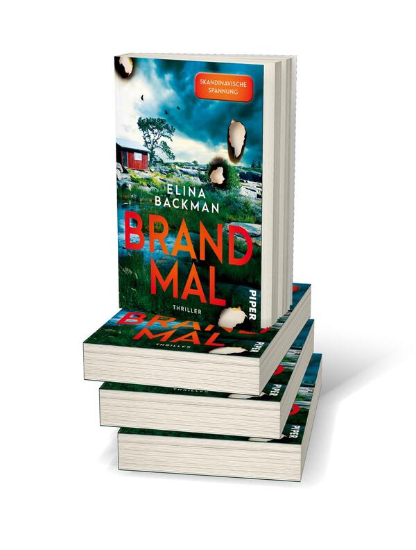 Bücherstapel des Buches „Brandmal“