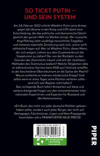 Rückansicht des Buches „Schwarzbuch Putin“ 