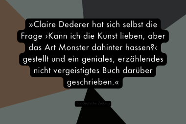 Pressestimme der SZ zu Claire Dederers „Genie oder Monster“
