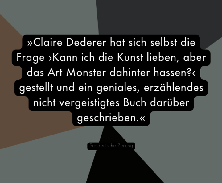 Pressestimme der SZ zu Claire Dederers „Genie oder Monster“