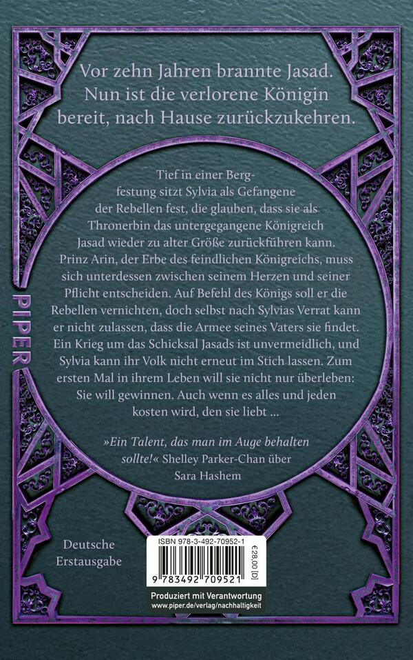 Rückansicht des Buches „The Jasad Crown“