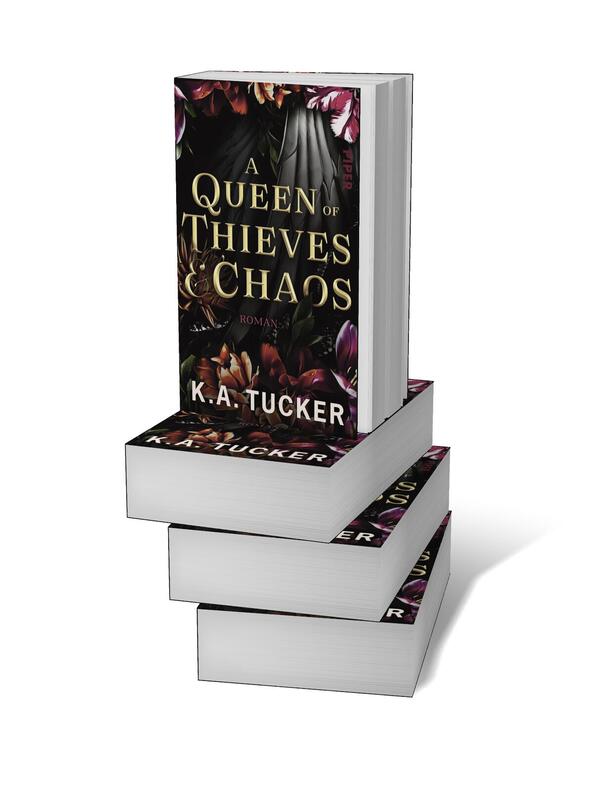 Bücherstapel des Buches „A Queen of Thieves & Chaos“