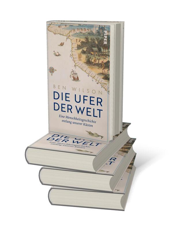 Bücherstapel des Buches „Die Ufer der Welt“