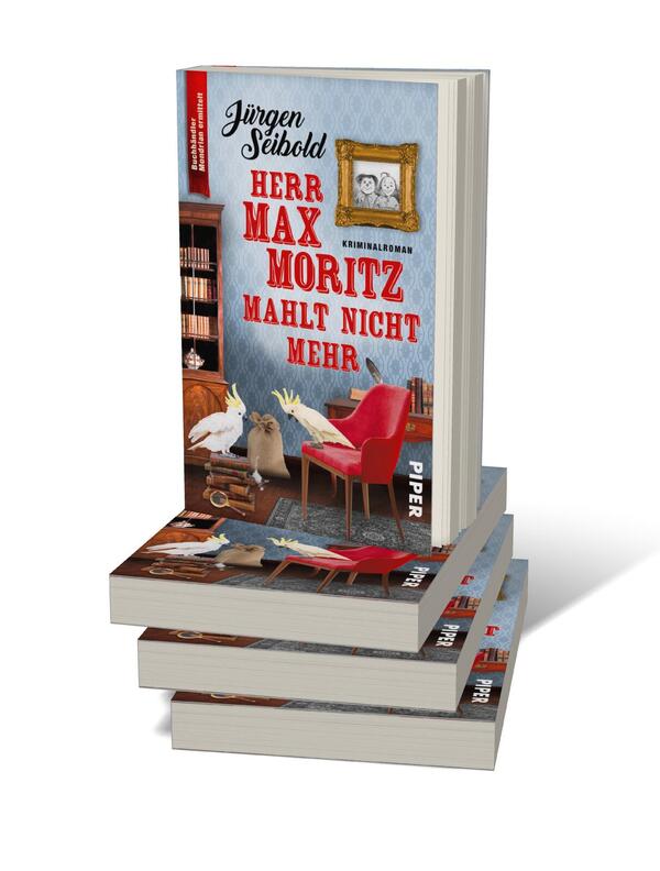 Bücherstapel des Buches „Herr Max Moritz mahlt nicht mehr“