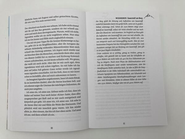 Innenansicht des Buches „Alpensolo“