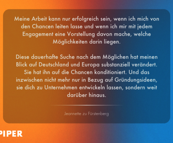 Zitat von Jeanette zu Fürstenberg über das Potenzial von Deutschland als Wirtschaftsstandort