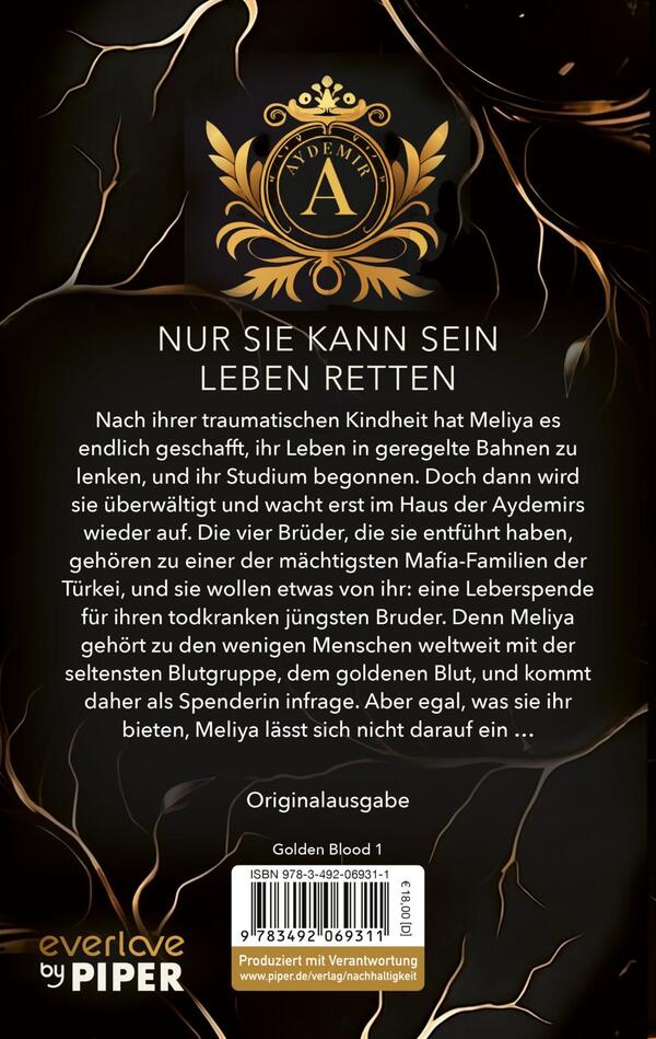 Rückansicht des Buches „Golden Blood – A Deal with Darkness “