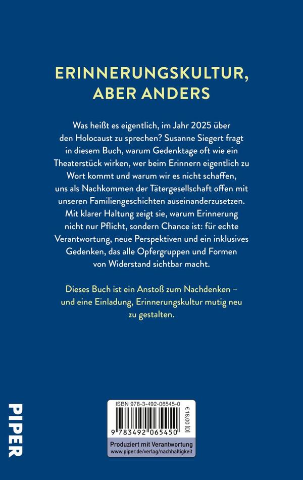 Rückansicht des Buches „Gedenken neu denken“
