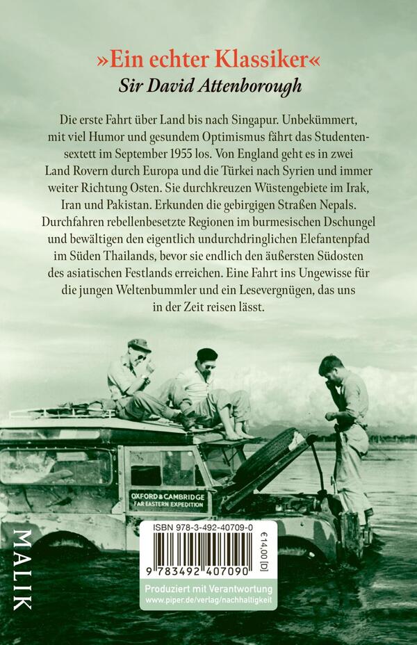 Rückansicht des Buches „First Overland. Als Erste im Land Rover 18.000 Meilen von London nach Singapur “