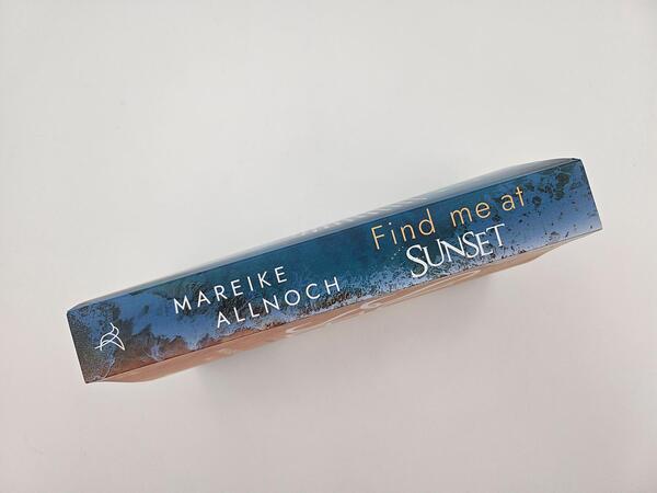 Außenansicht des Buches „Find Me at Sunset“