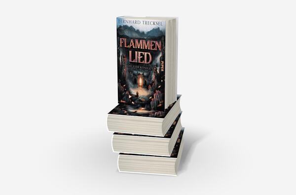 Bücherstapel des Buches „Flammenlied“