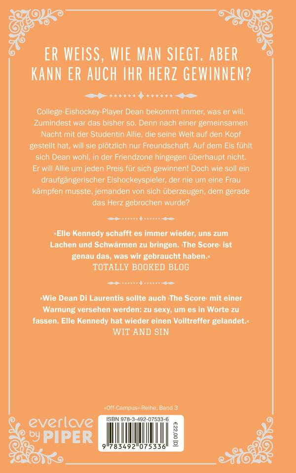 Rückansicht des Buches „The Score – Mitten ins Herz“