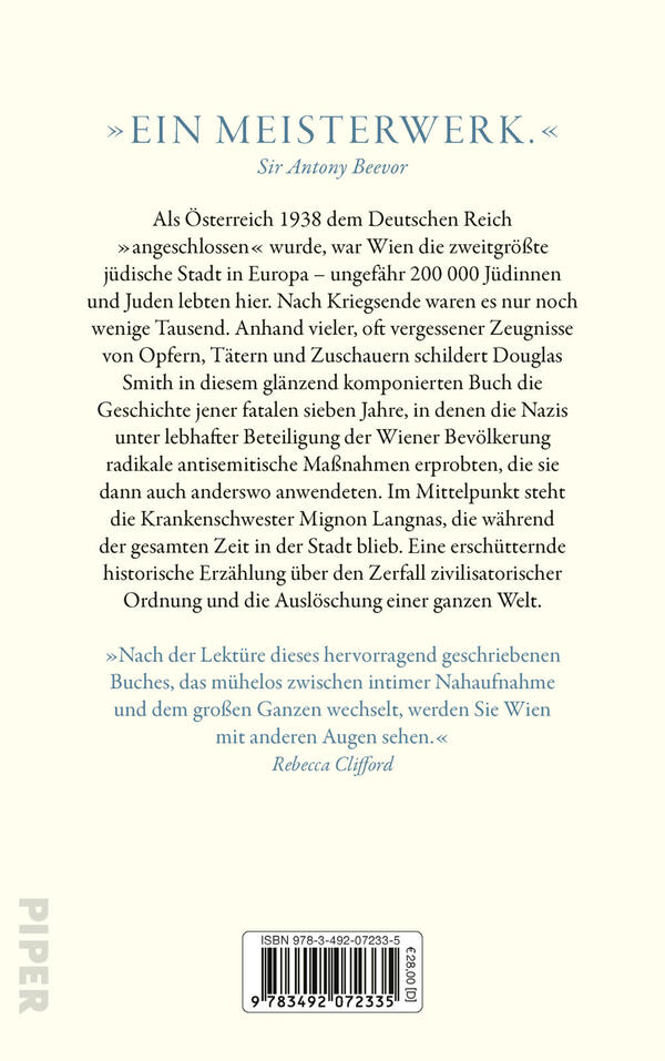Rückansicht des Buches „Wien ohne Juden“