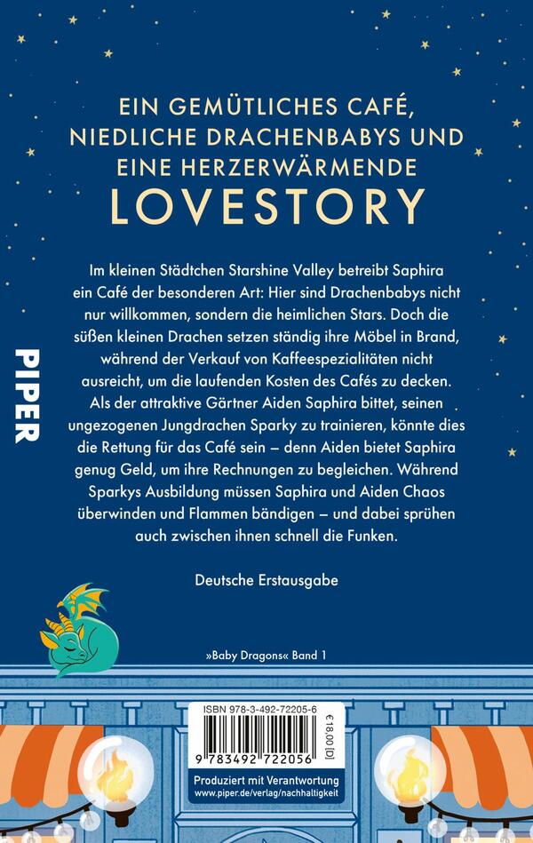 Rückansicht des Buches „The Baby Dragon Café“