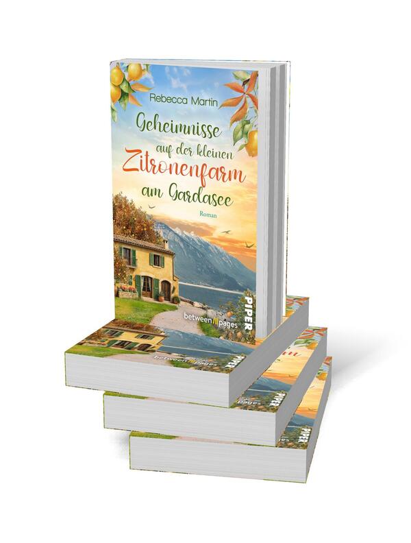 Bücherstapel des Buches „Lemon Blossoms - Geheimnisse in der kleinen Zitronenfarm am Gardasee“