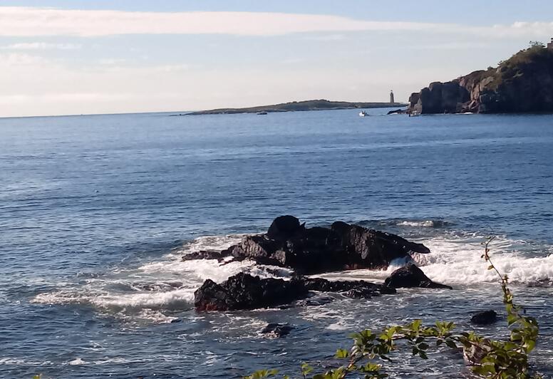 Recherchefoto der Küste zu Mona Jones „Casco Bay Summer“