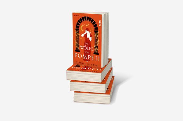 Bücherstapel des Buches „Die Wölfe von Pompeji“